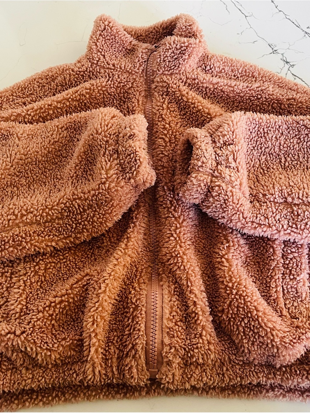 FAVLUX Rusty Pink Sherpa Puffer Jacket